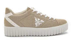 IGI&CO women's sneakers in beige with knitted fabric, style 19-1665633