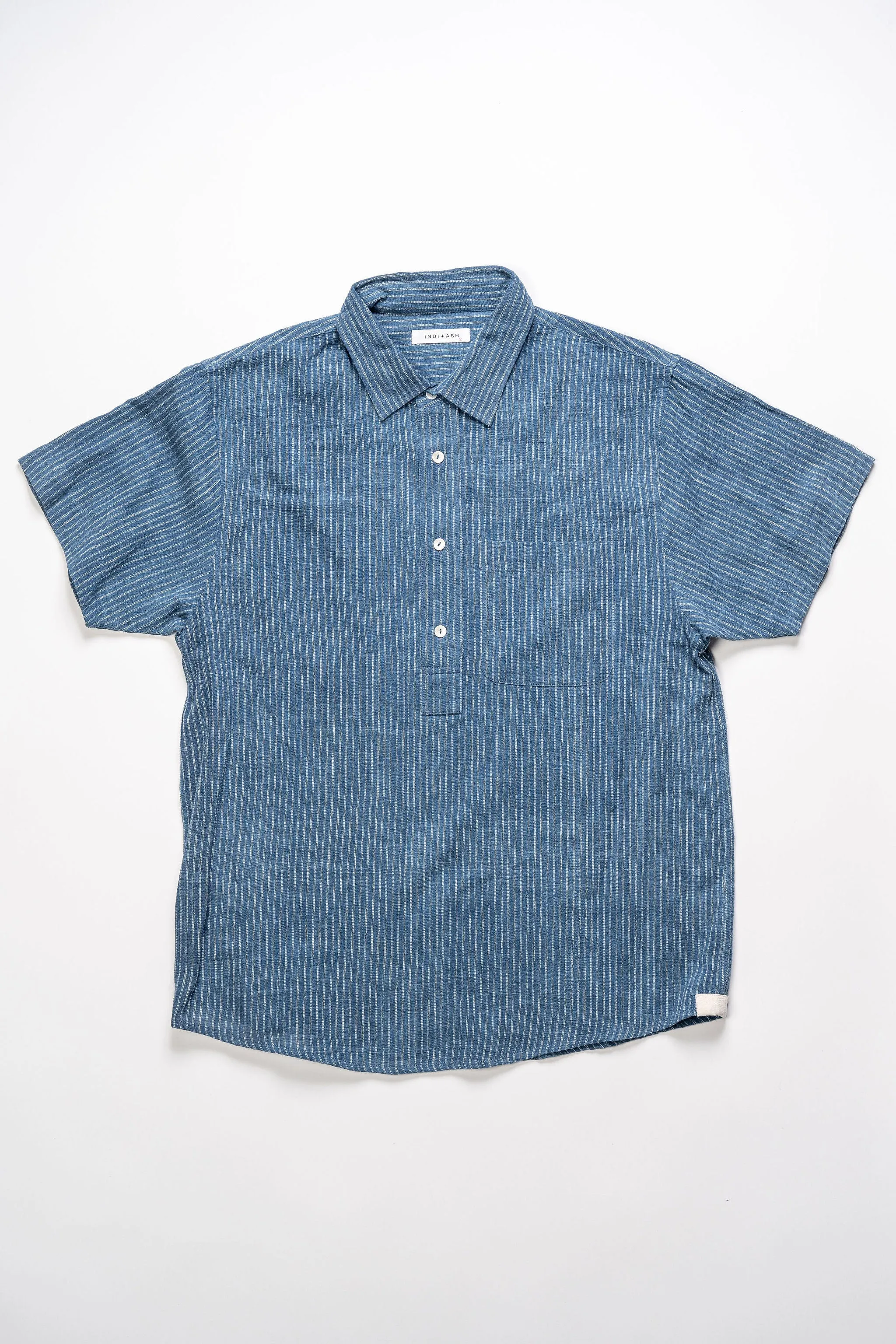 Indi Ash Cedar Shirt Indigo Dobby Stripe