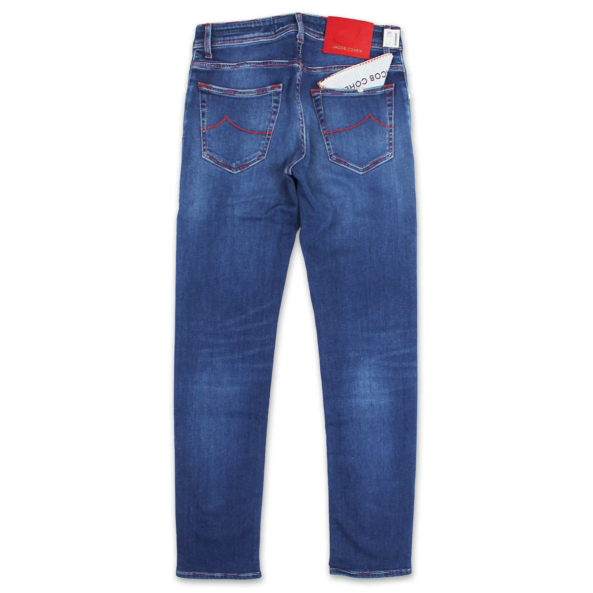 Jacob Cohen J622 Comf Red Stitch Mid Wash Jeans Blue