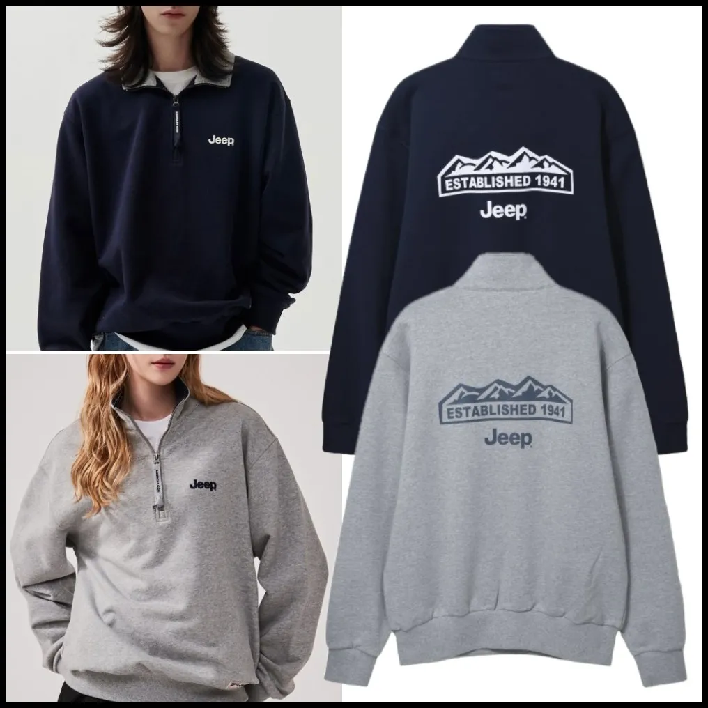 Jeep unisex street style hoodies & sweatshirts with long sleeves.