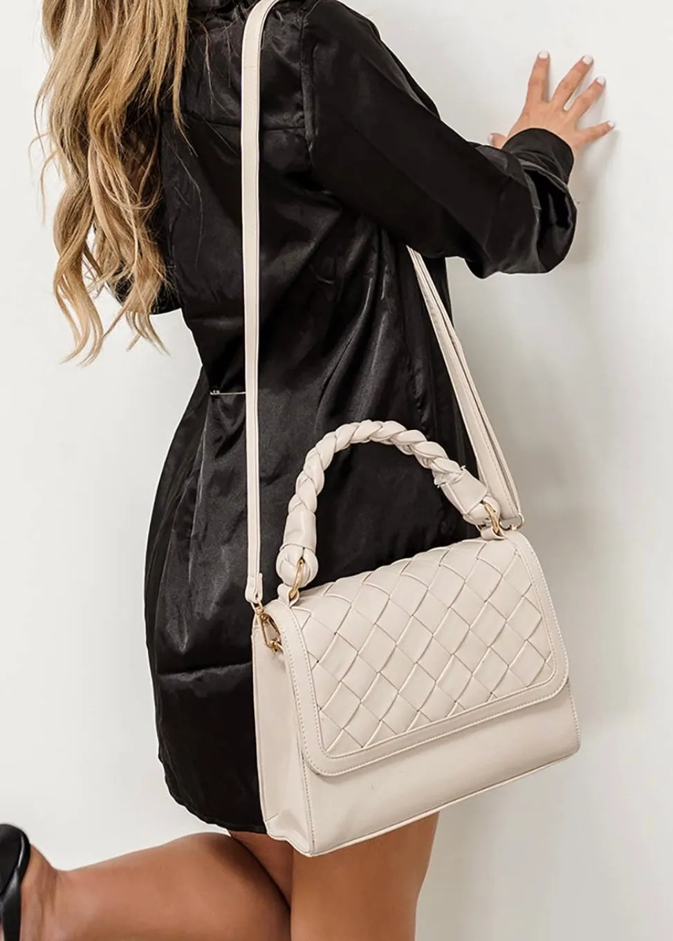 Jen & Co. Woven Satchel with Braided Handle - Buy Now!