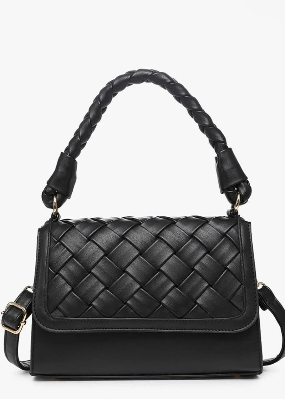 Jen & Co. Woven Satchel with Braided Handle - Buy Now!