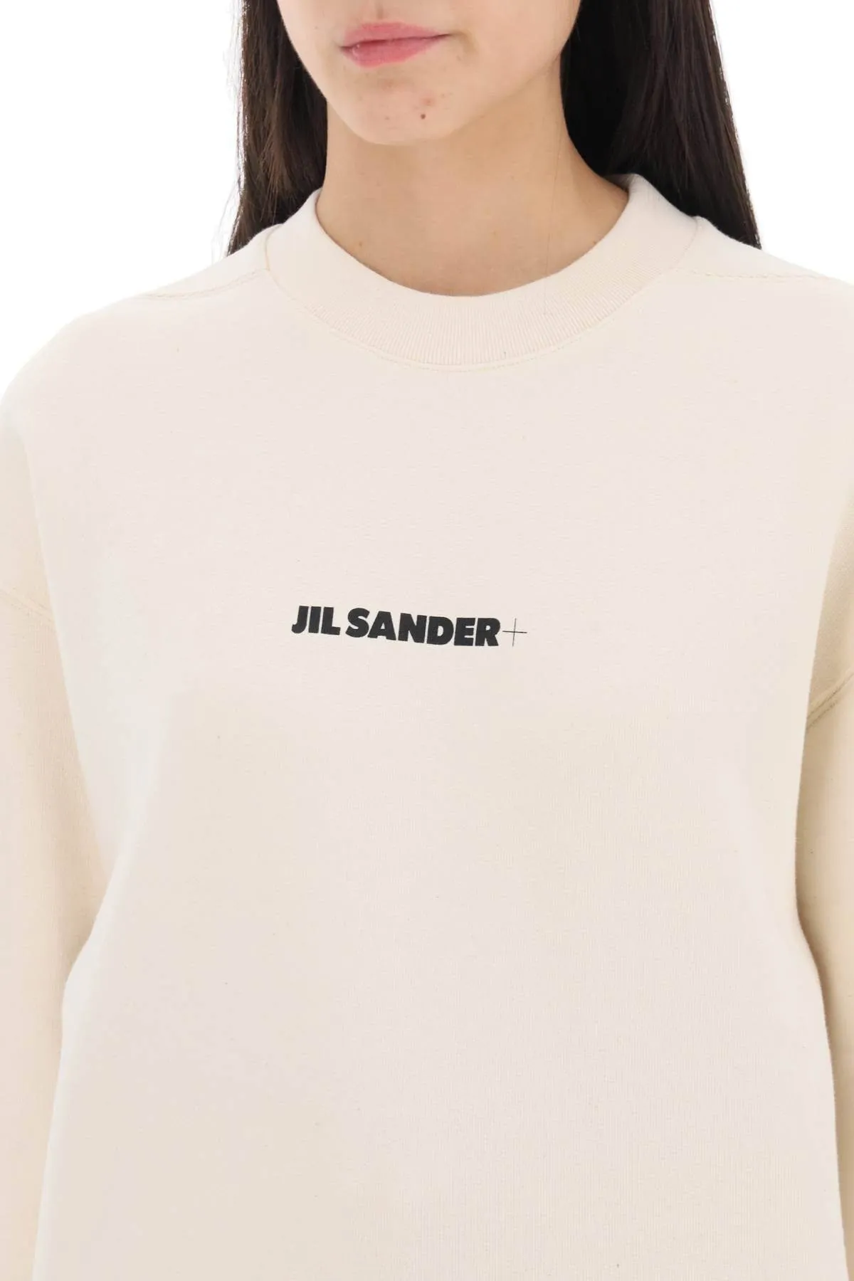 Jil Sander cotton logo hoodies & sweatshirts - crew neck, long sleeves