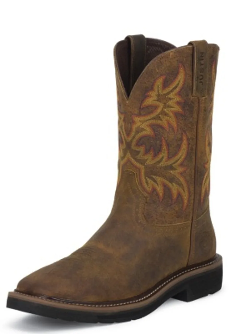 Justin Mens Boots WK4681 11 Driller" Tan