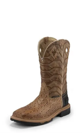 Justin Mens Boots WK4838 12 Derrickman" Caramel Croc Print