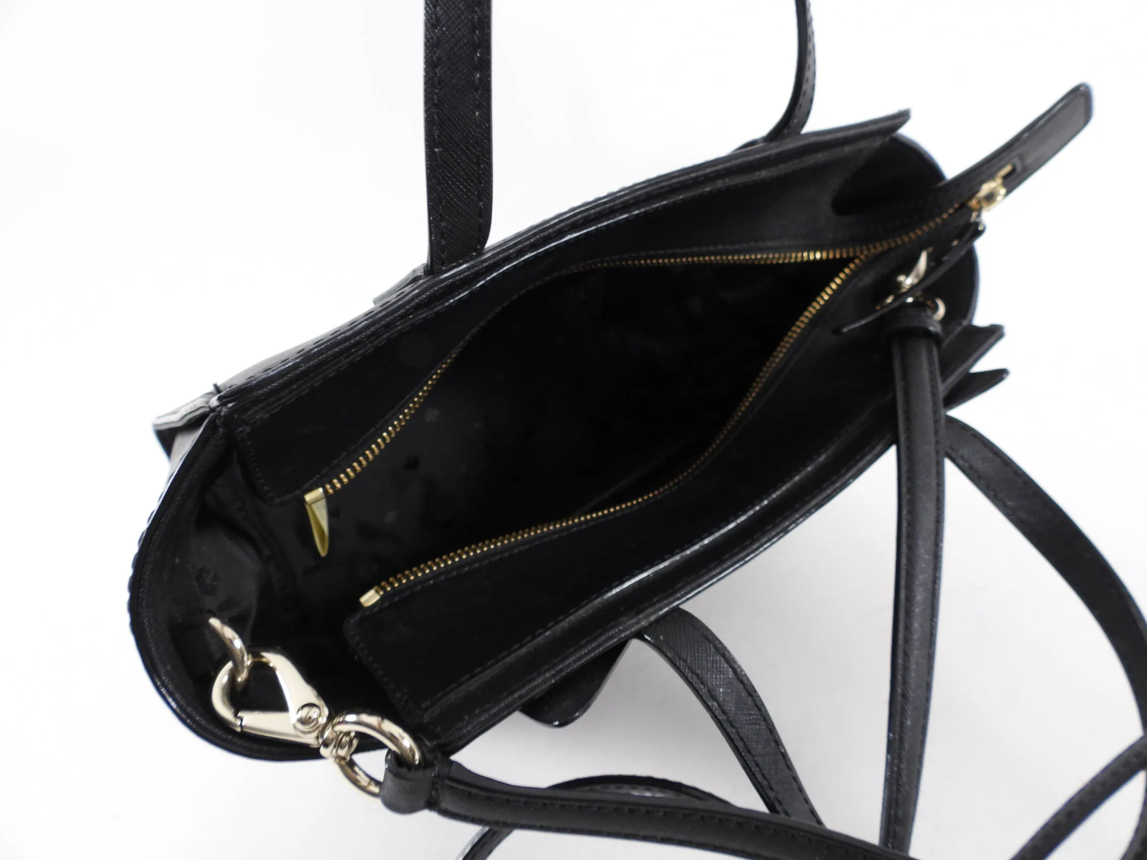 Kate Spade Black Leather Cat Design Bag