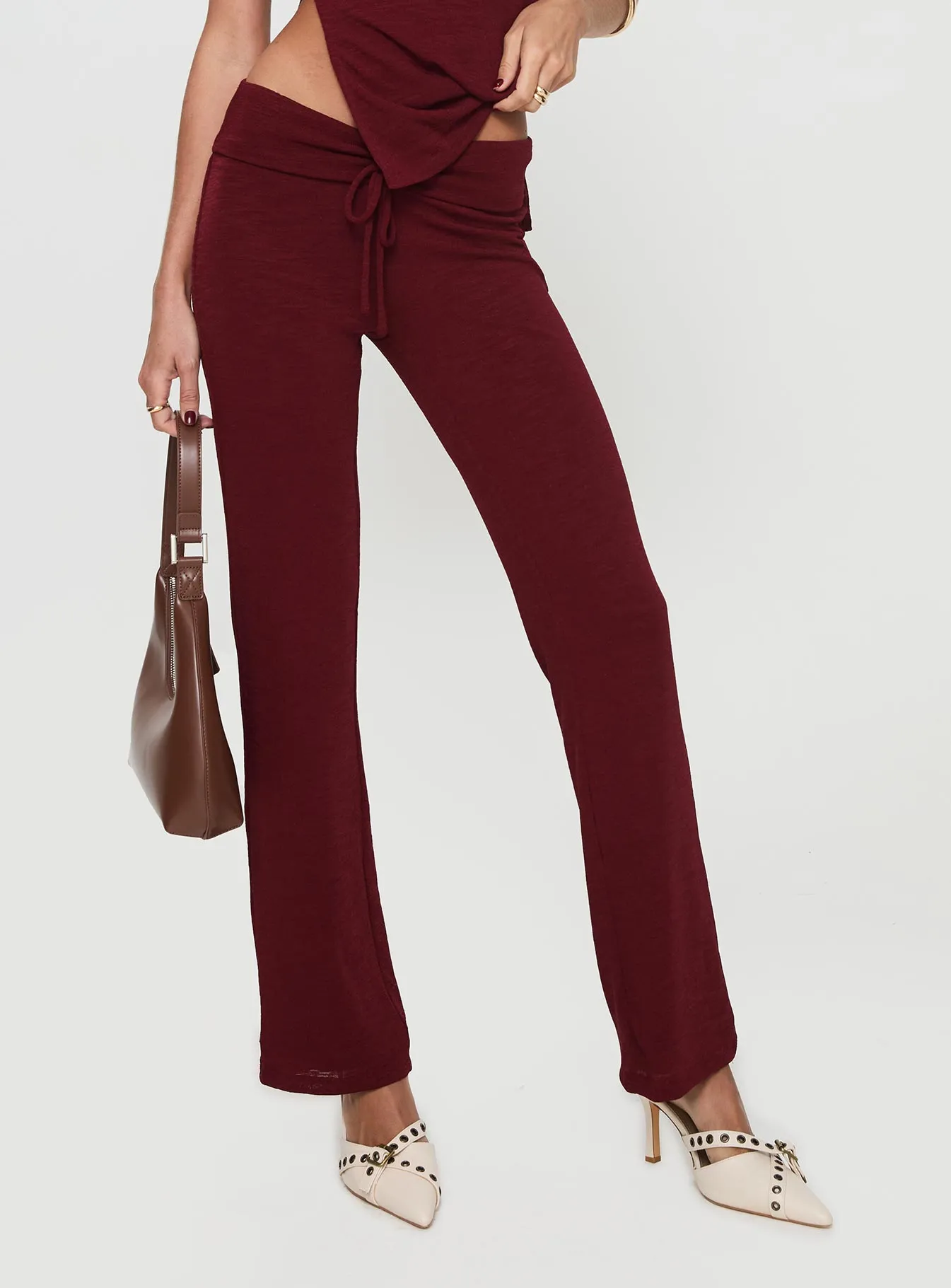 Laurenita Burgundy Pants | Shop Now