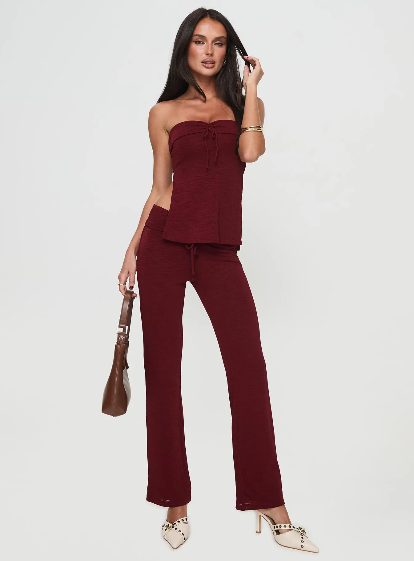 Laurenita Burgundy Pants | Shop Now