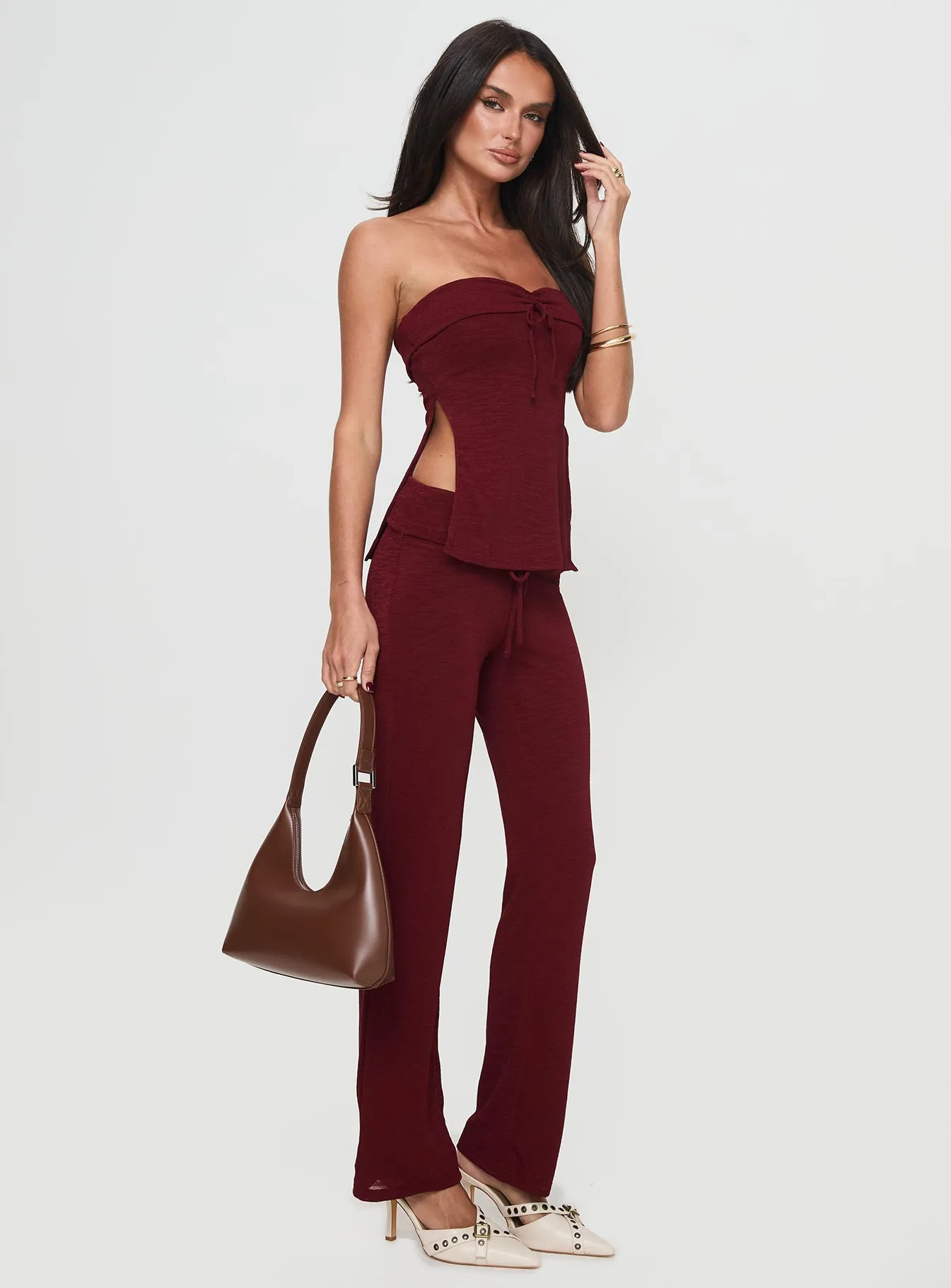 Laurenita Burgundy Pants | Shop Now