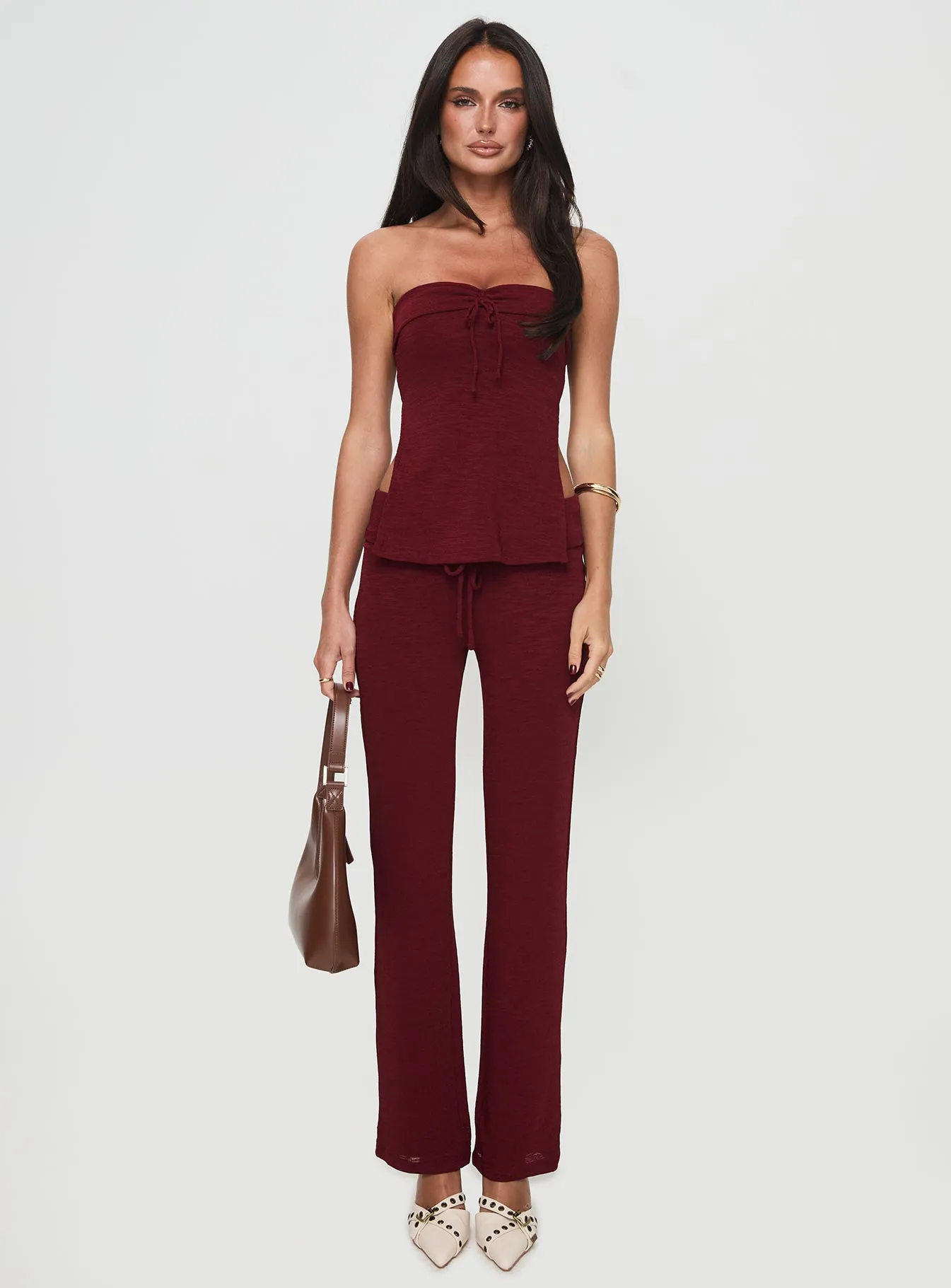 Laurenita Burgundy Pants | Shop Now