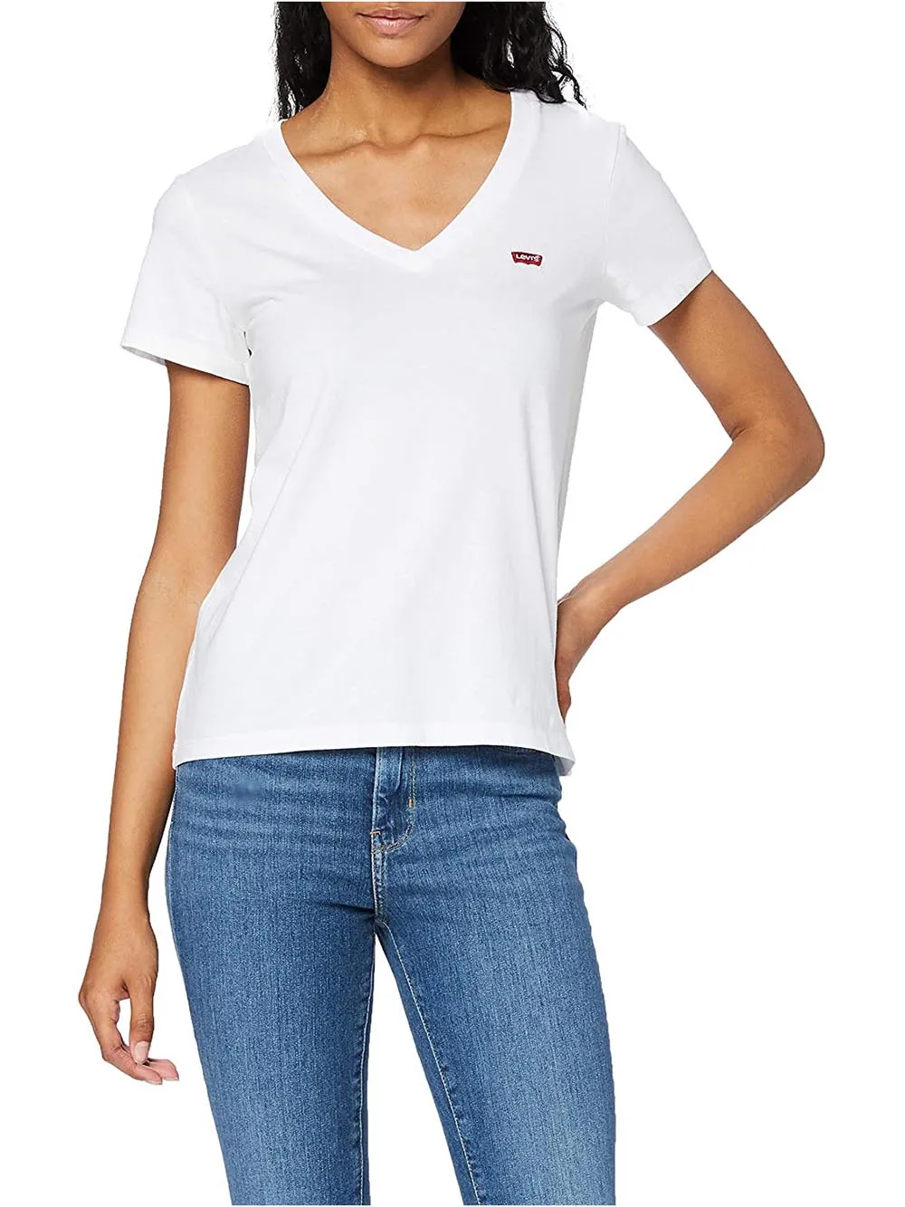 Levi's women's white Perfect V-neck T-shirt 85341