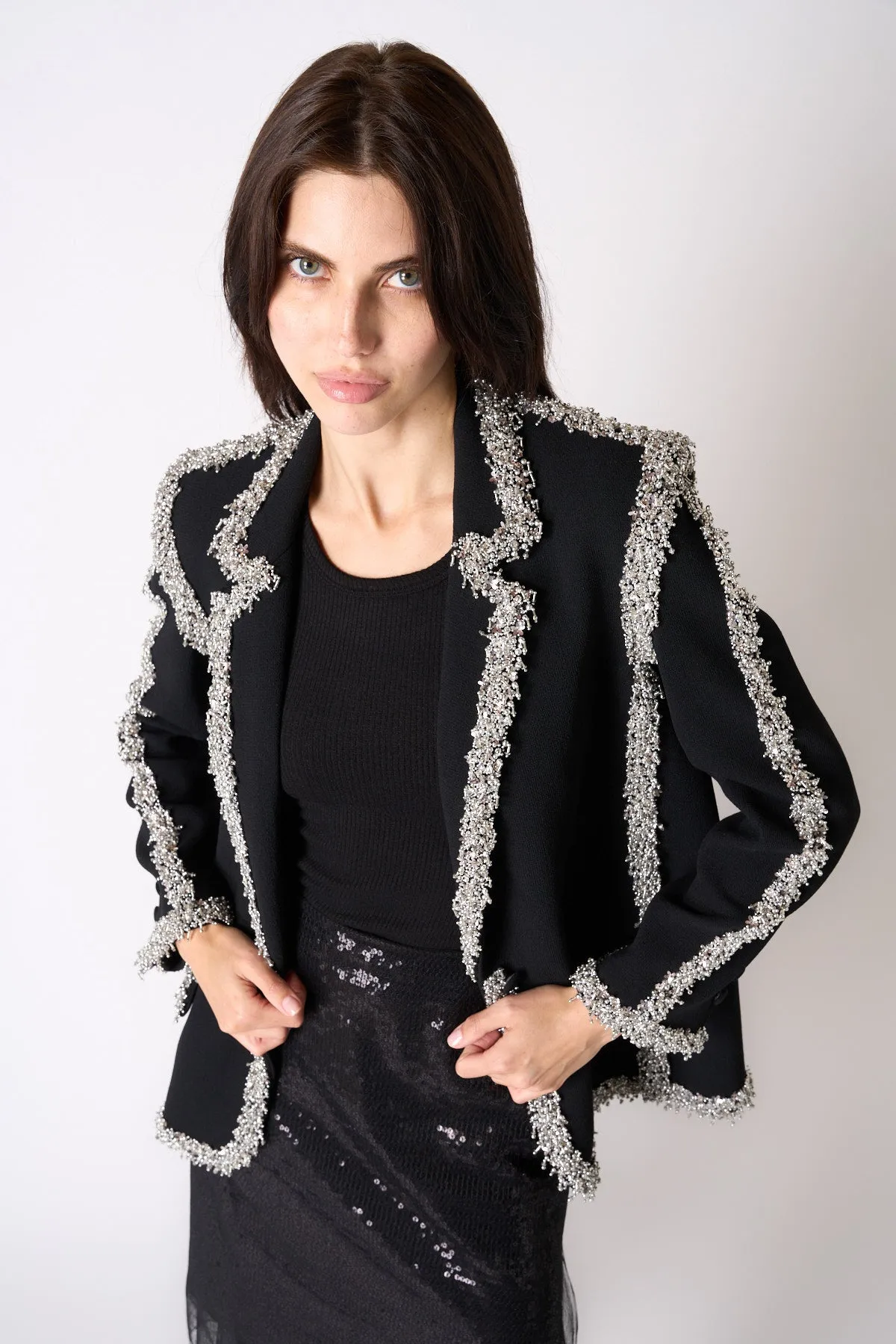 LIBERTINE | BEADED SEAM LONG BLAZER