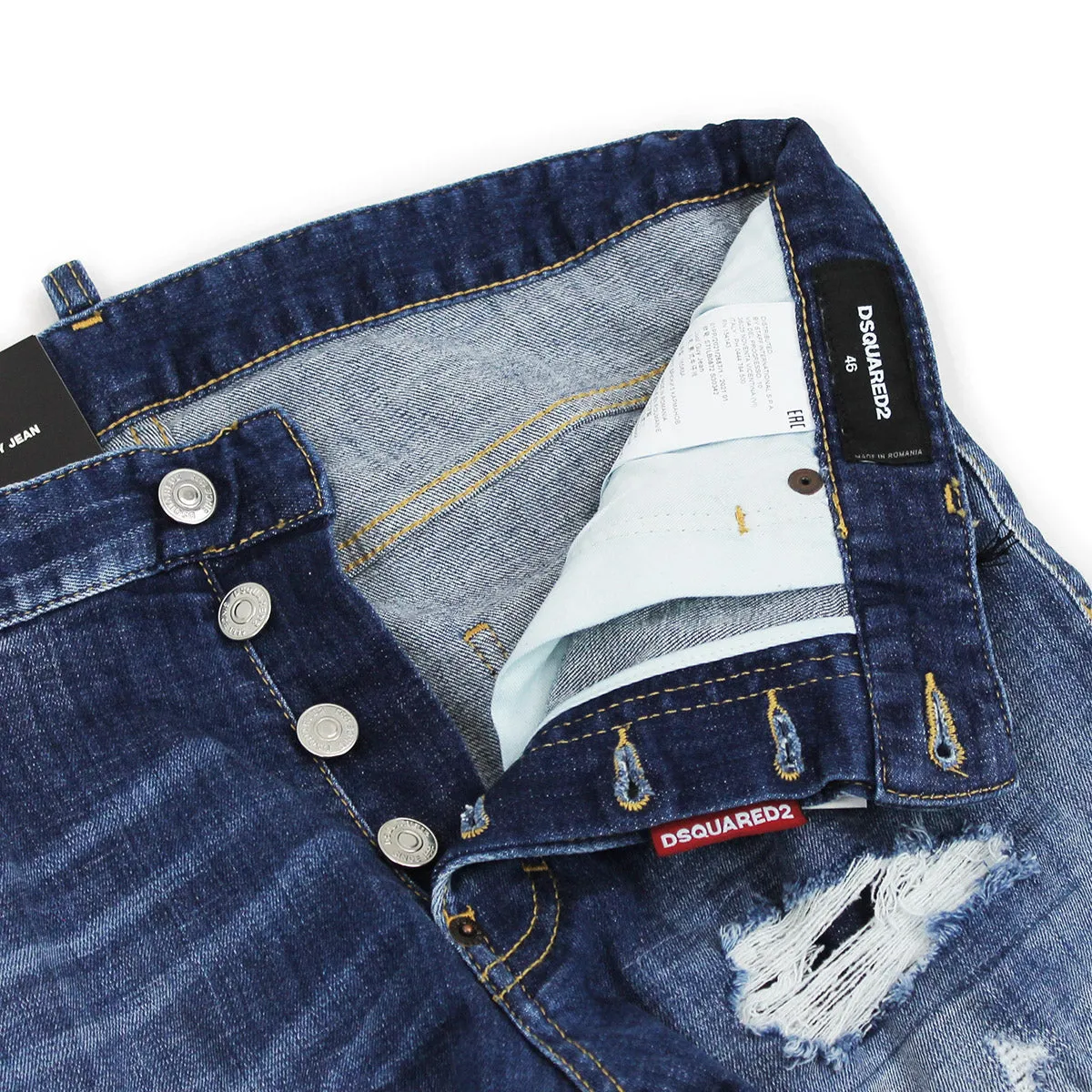 Light Wash Cool Guy Jeans in Blue - DSQUARED2 Distressed