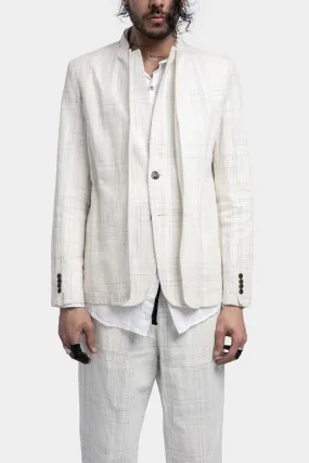 Linen blend blazer, White