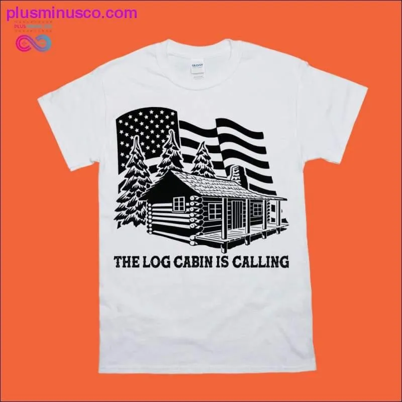 Log Cabin - American Flag T-Shirts