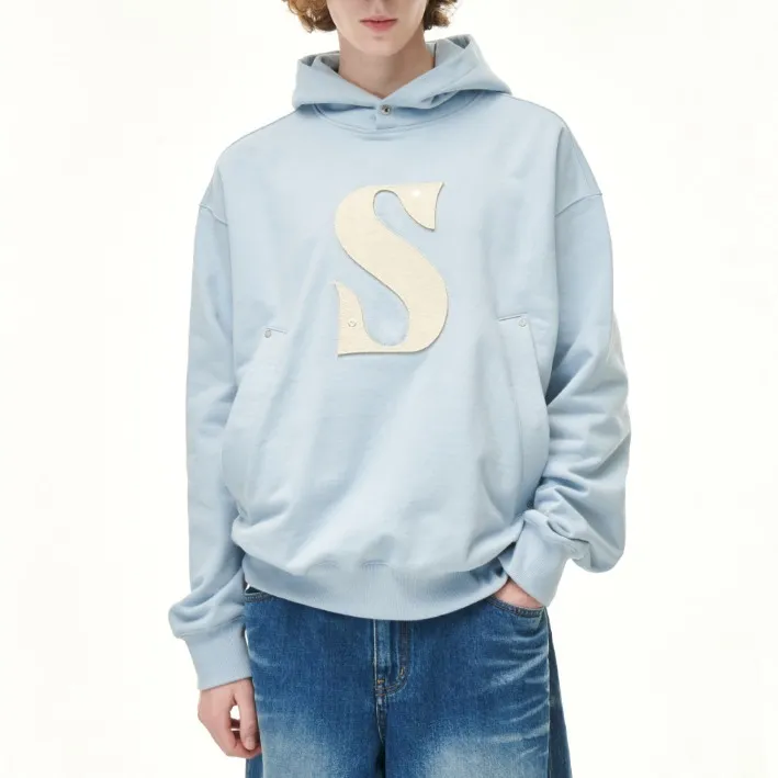 Long Sleeve Plain Cotton Hoodies | SATUR Unisex Street Style Logo