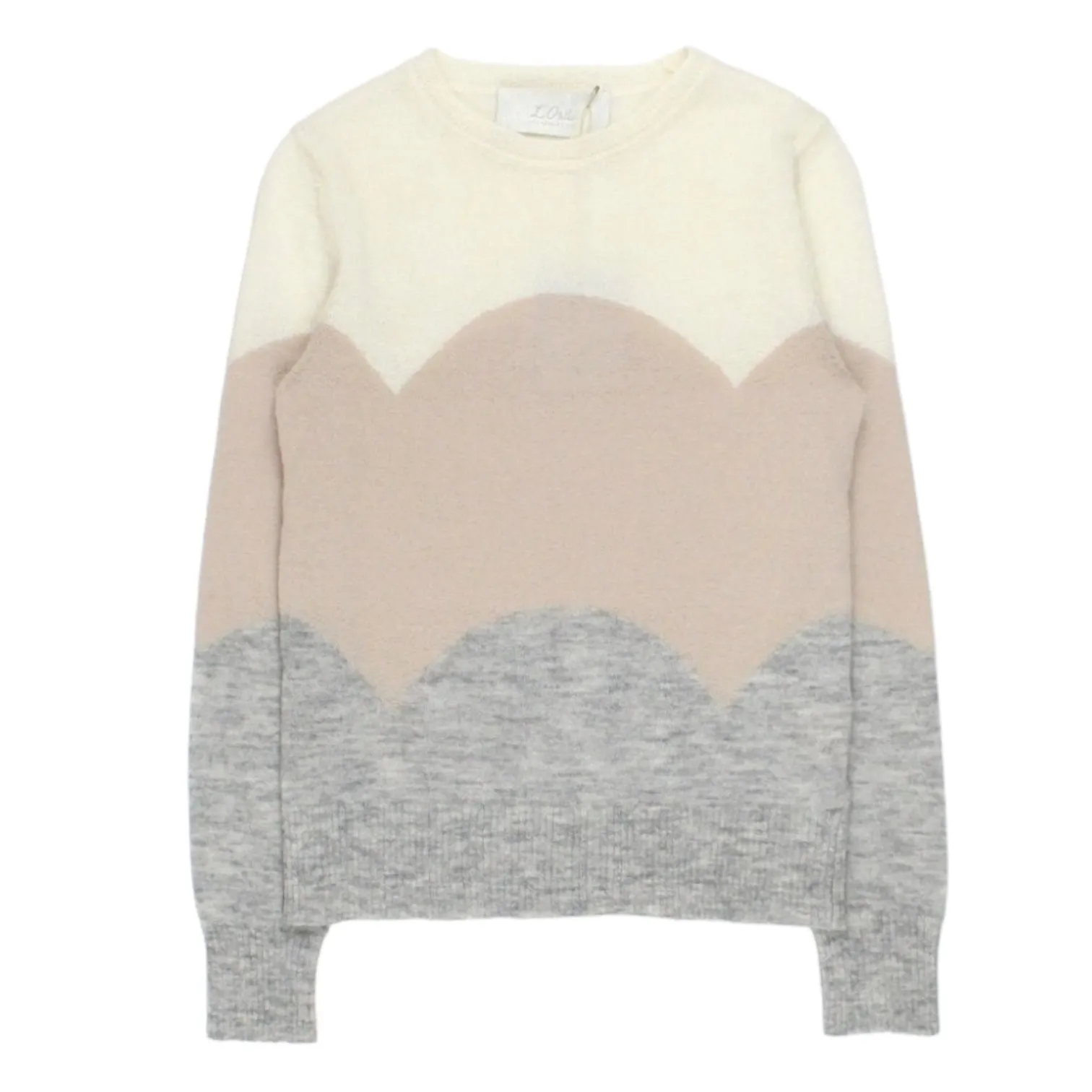 L'Orla Cream/Grey Mohair Sweater