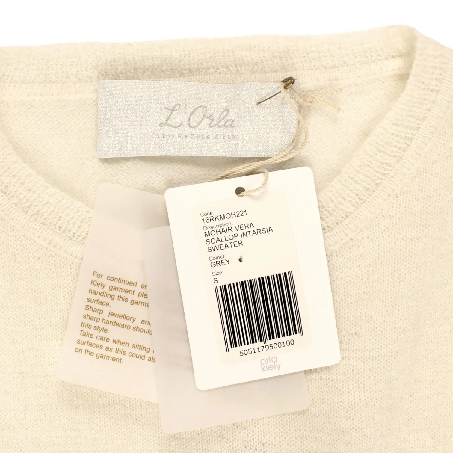 L'Orla Cream/Grey Mohair Sweater