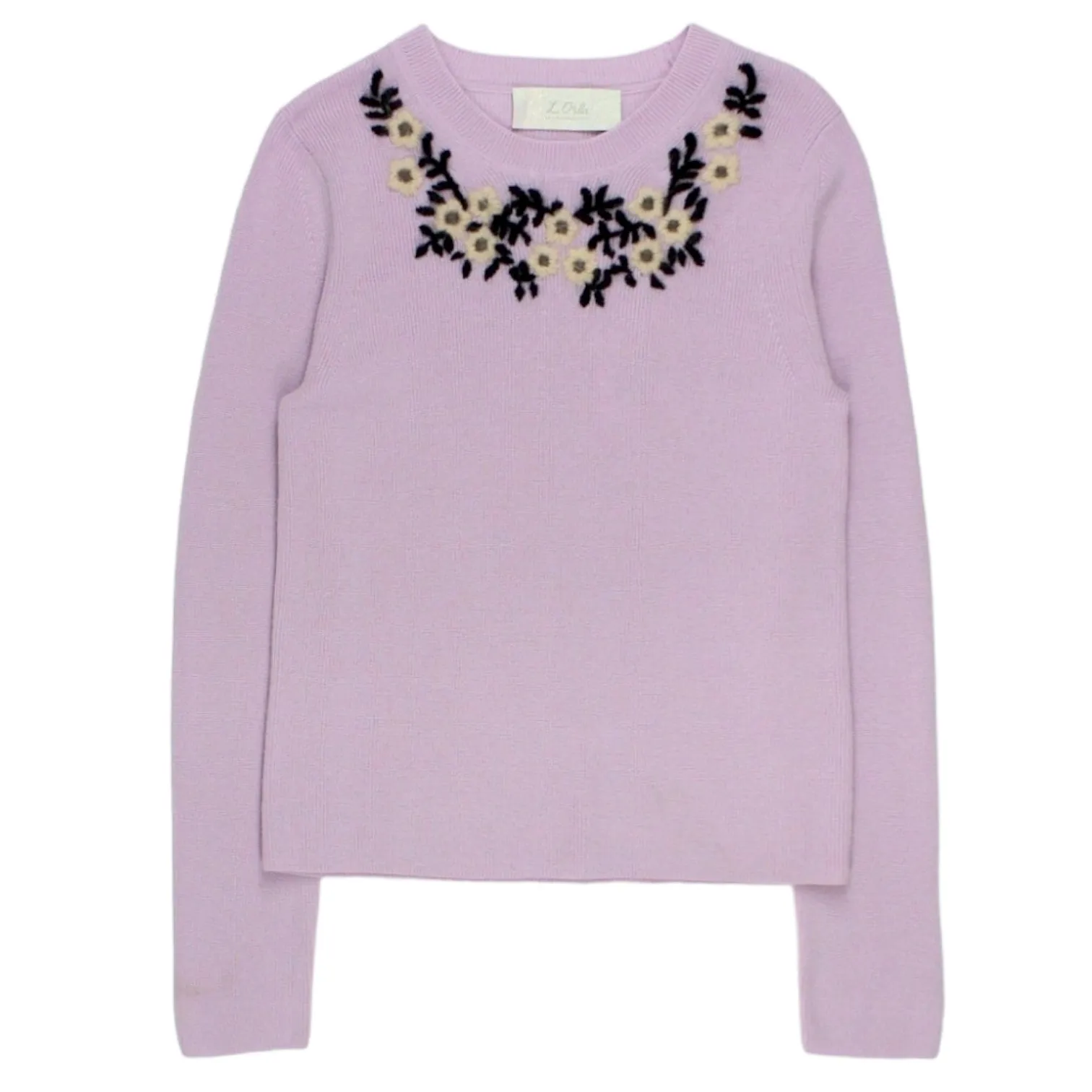 L'Orla Lilac Flower Embroidered Sweater