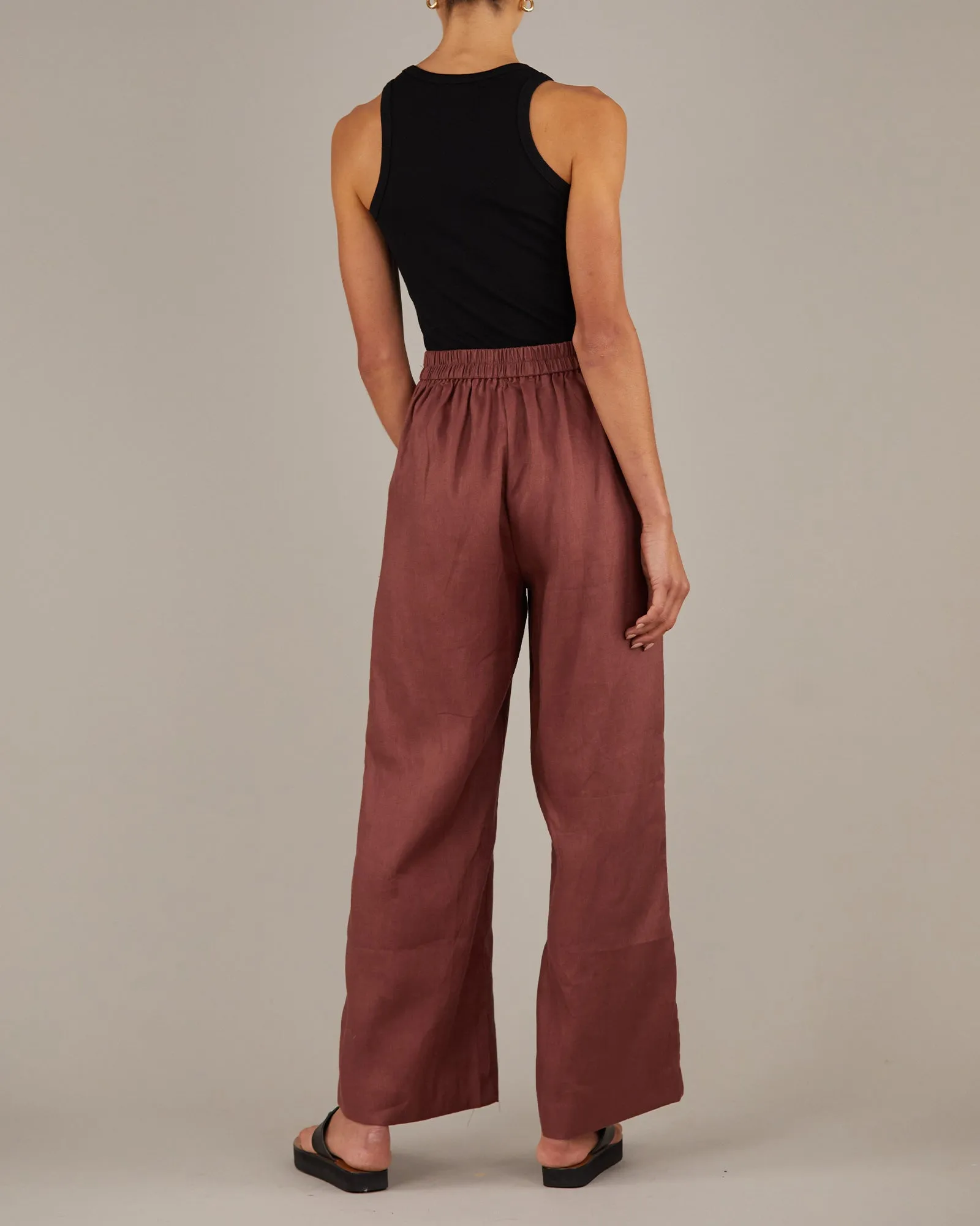 Mabel Linen Pants - Auburn