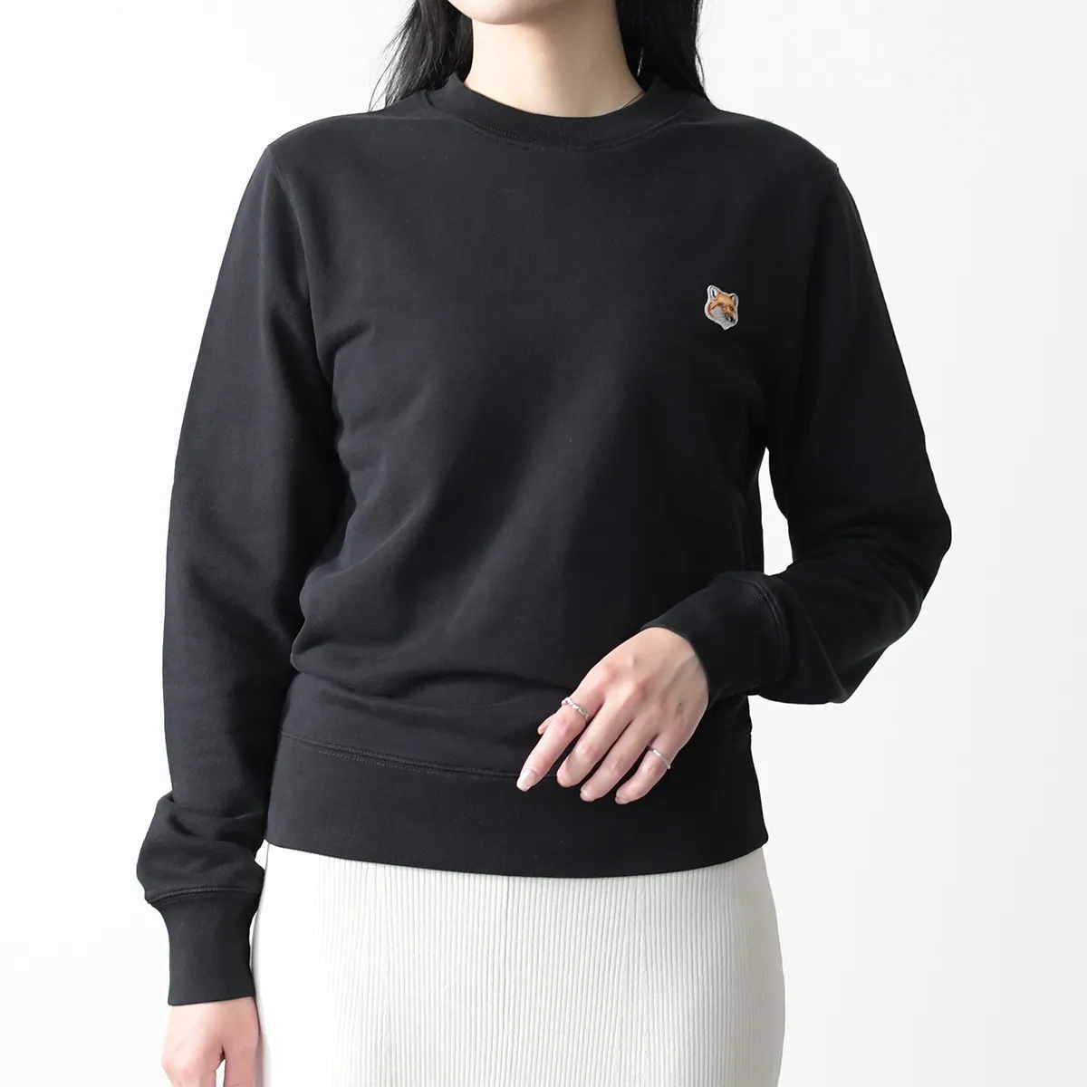 Maison Kitsune | Crew Neck Long Sleeves Plain Cotton Logo Unisex