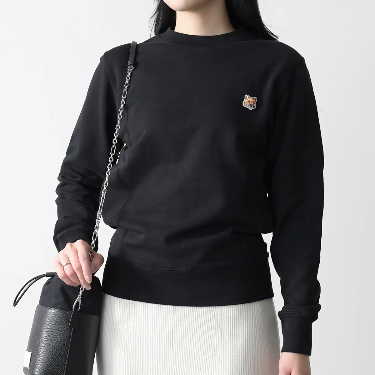 Maison Kitsune | Crew Neck Long Sleeves Plain Cotton Logo Unisex