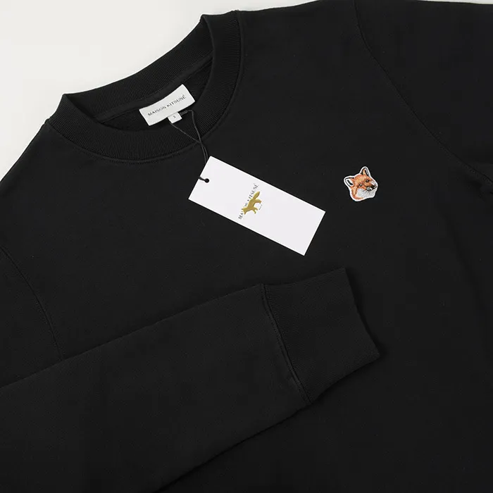 Maison Kitsune | Crew Neck Long Sleeves Plain Cotton Logo Unisex