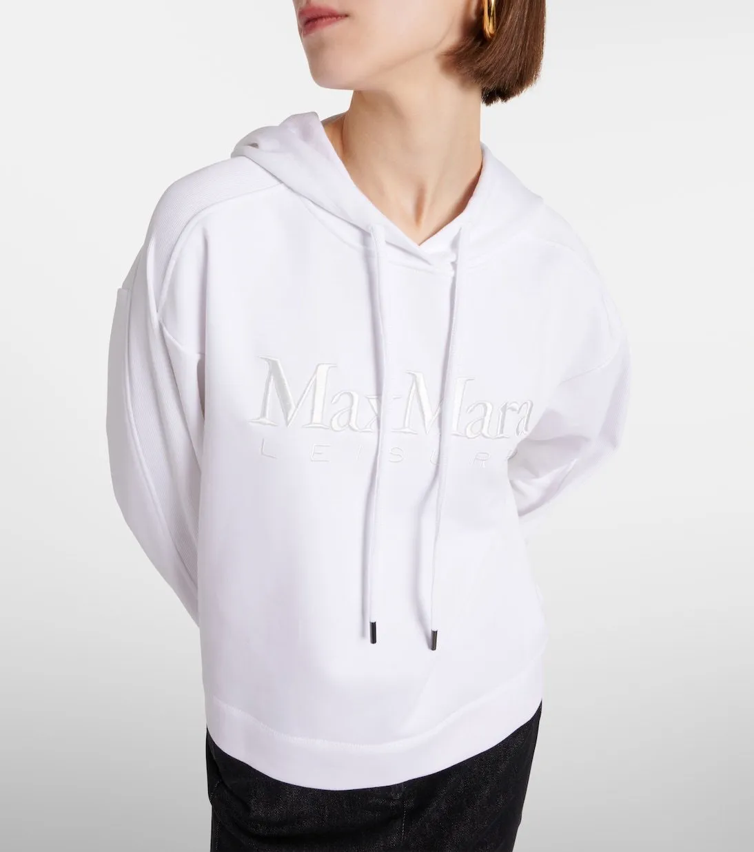 Max Mara LEISURE plain cotton logo hoodies sweatshirts long sleeves