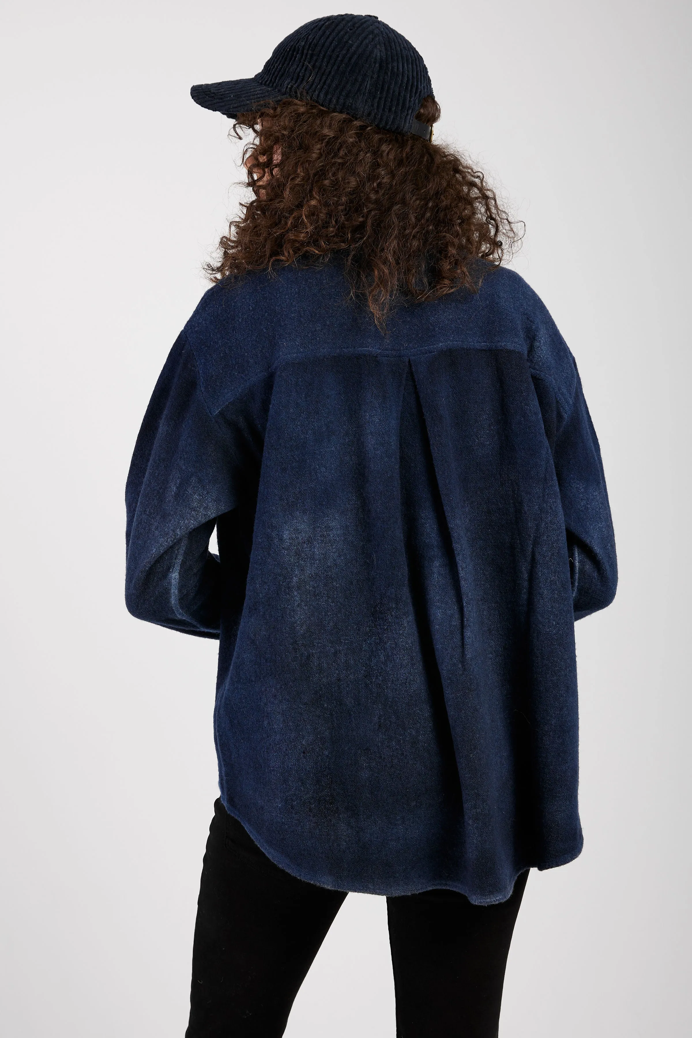 Midnight Cashmere Knit Shirt - Woolen Fashion Essential