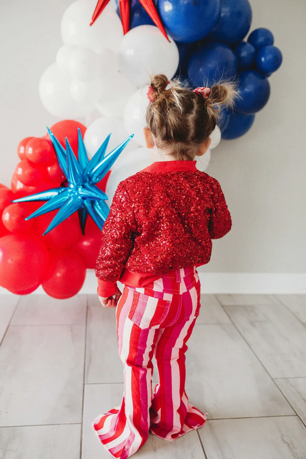 Mila Rose Sassy Sequins Girls Bomber Jacket Red