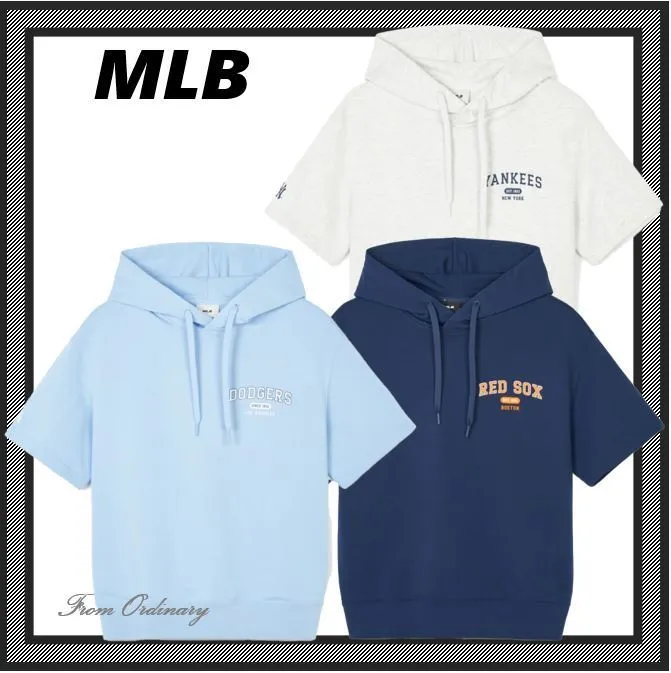 MLB Korea Logo Hoodies | Unisex Street Style Long Sleeves