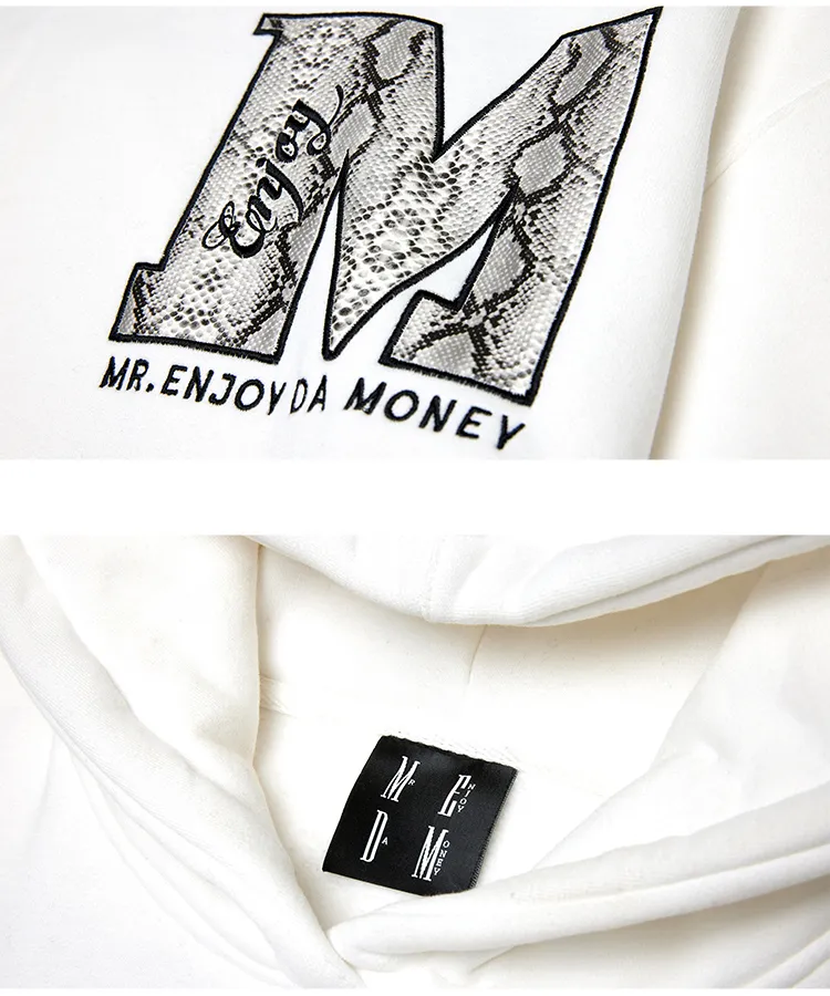 Mr. Enjoy Da Money Unisex Street Style Oversized Logo Hoodies - Shop Now!