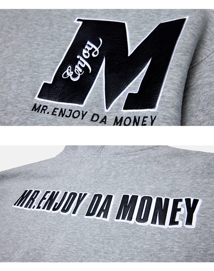 Mr. Enjoy Da Money Unisex Street Style Oversized Logo Hoodies - Shop Now!