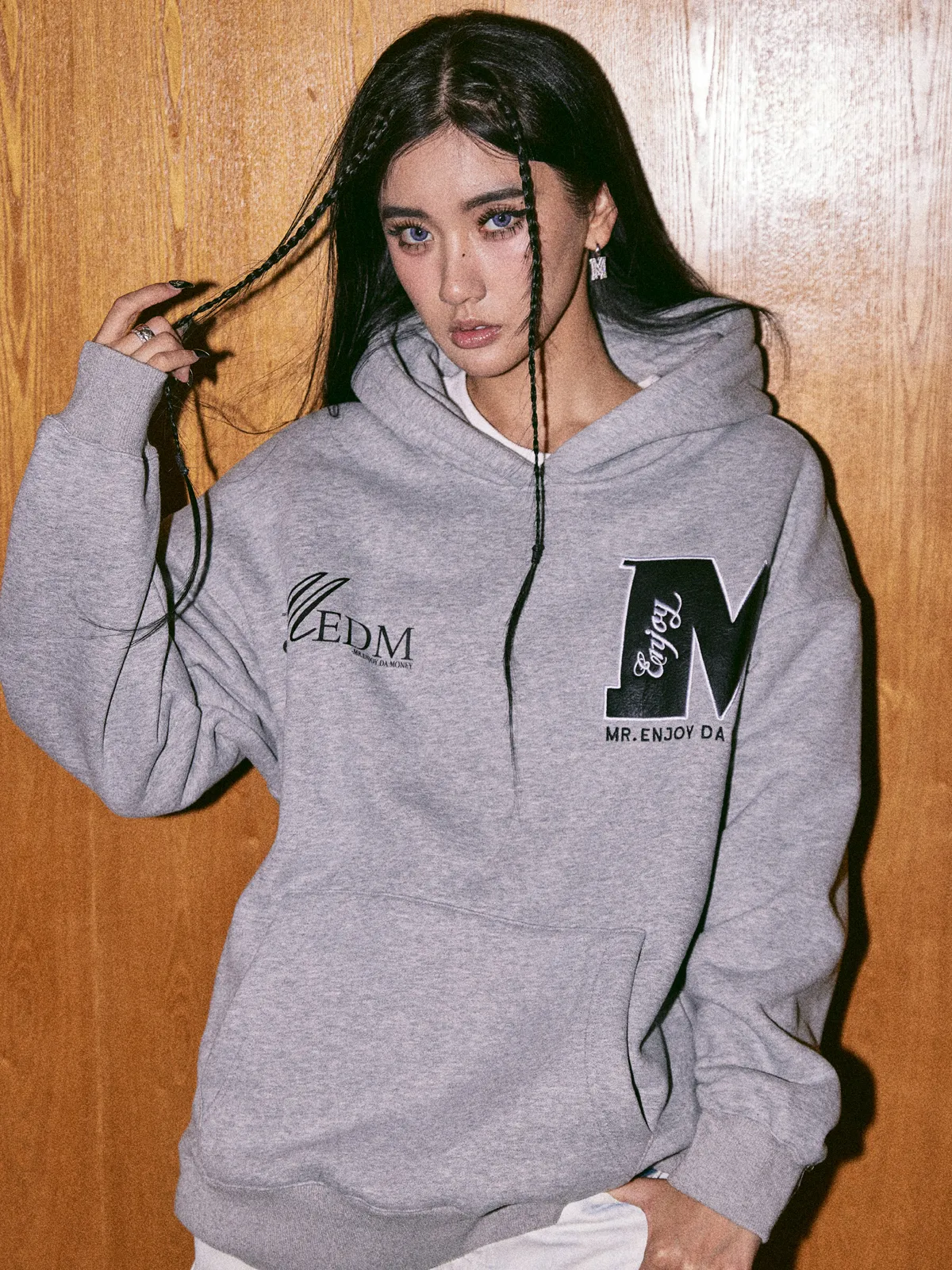 Mr. Enjoy Da Money Unisex Street Style Oversized Logo Hoodies - Shop Now!