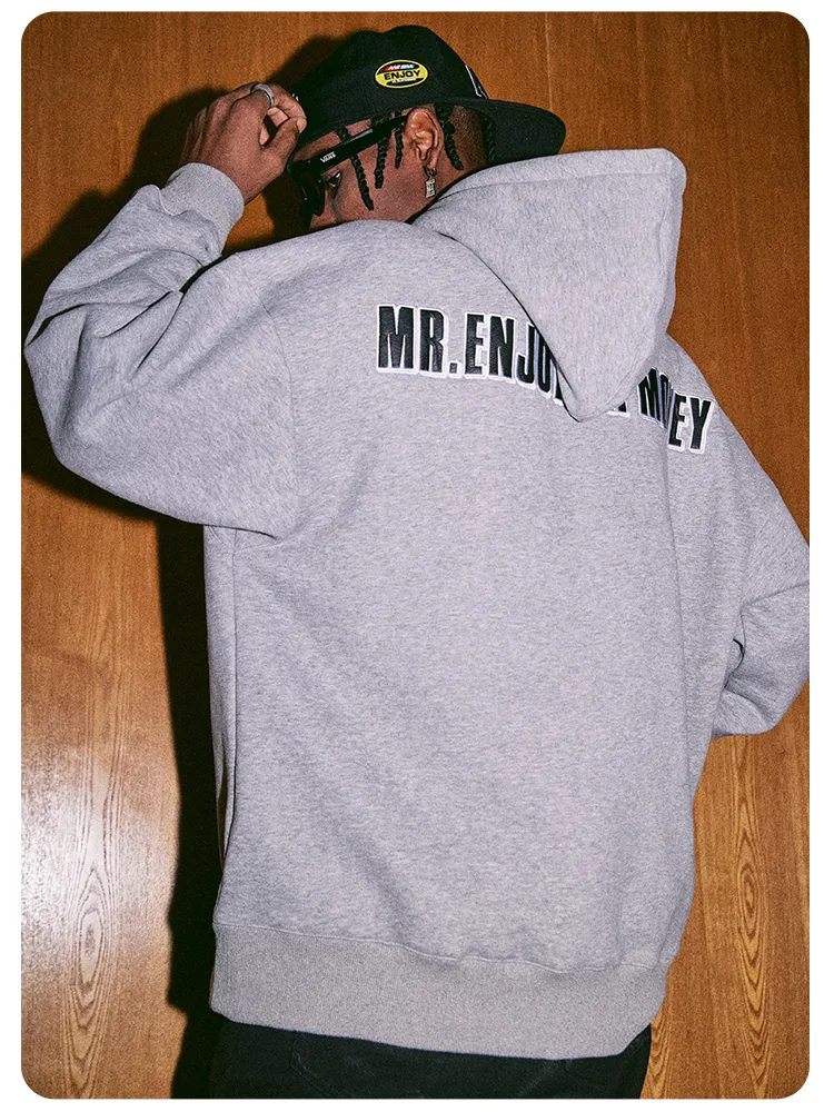 Mr. Enjoy Da Money Unisex Street Style Oversized Logo Hoodies - Shop Now!