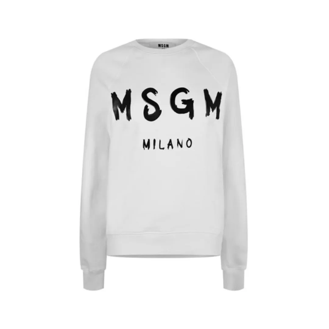 MSGM Street Style Long Sleeves Plain Cotton Logo Shirt