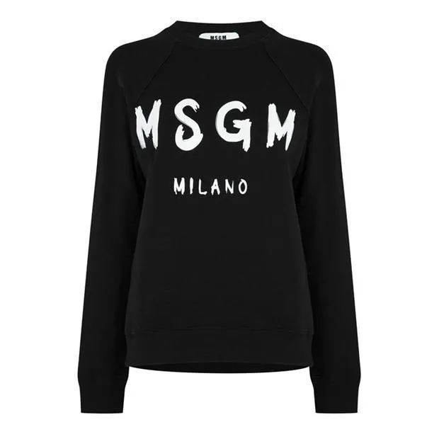 MSGM Street Style Long Sleeves Plain Cotton Logo Shirt