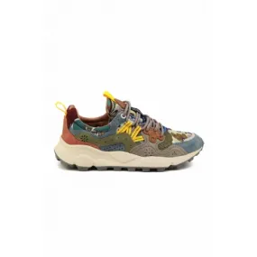 Multicolored blue women's sneakers.