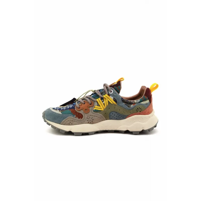 Multicolored blue women's sneakers.