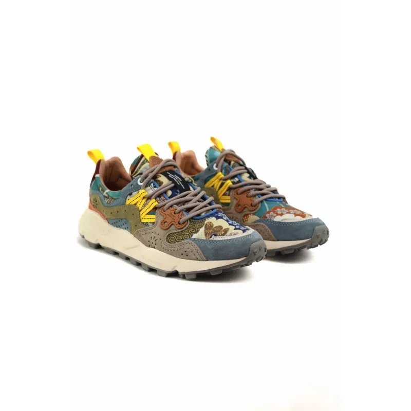 Multicolored blue women's sneakers.