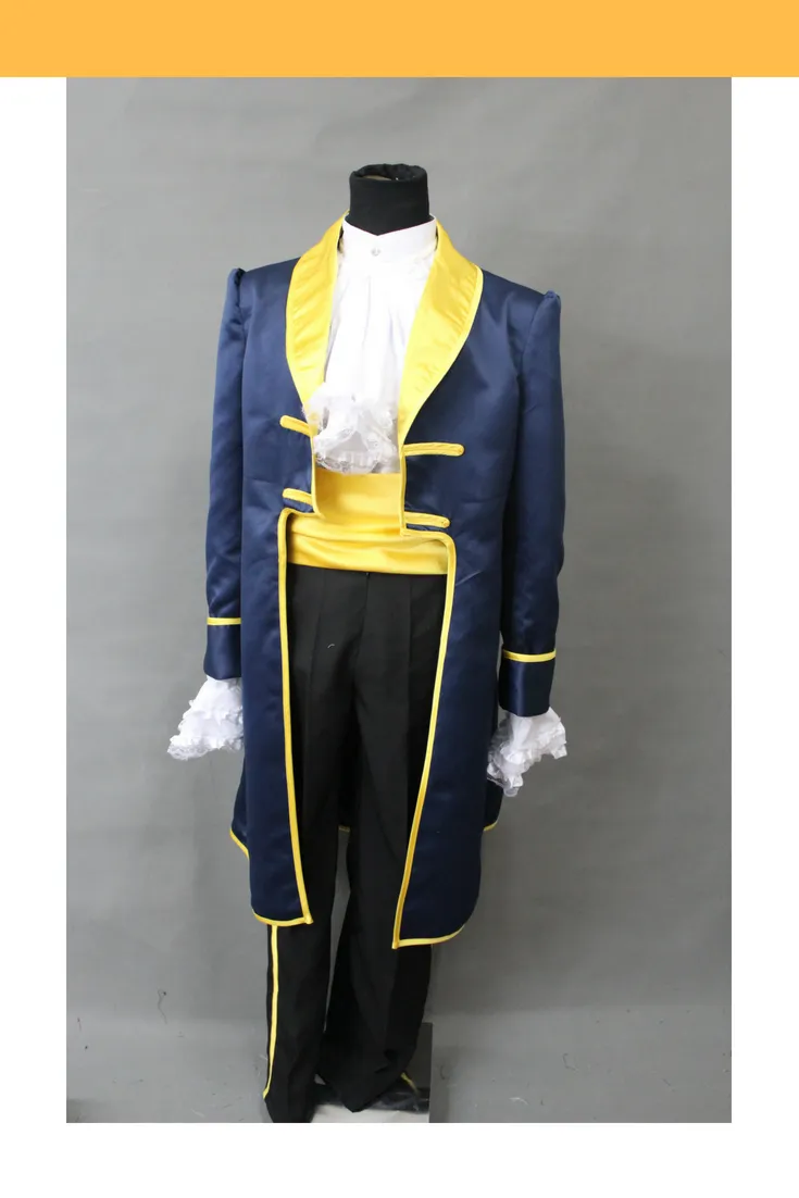 Navy Blue Satin Beauty and Beast Cosplay Costume - Prince Style