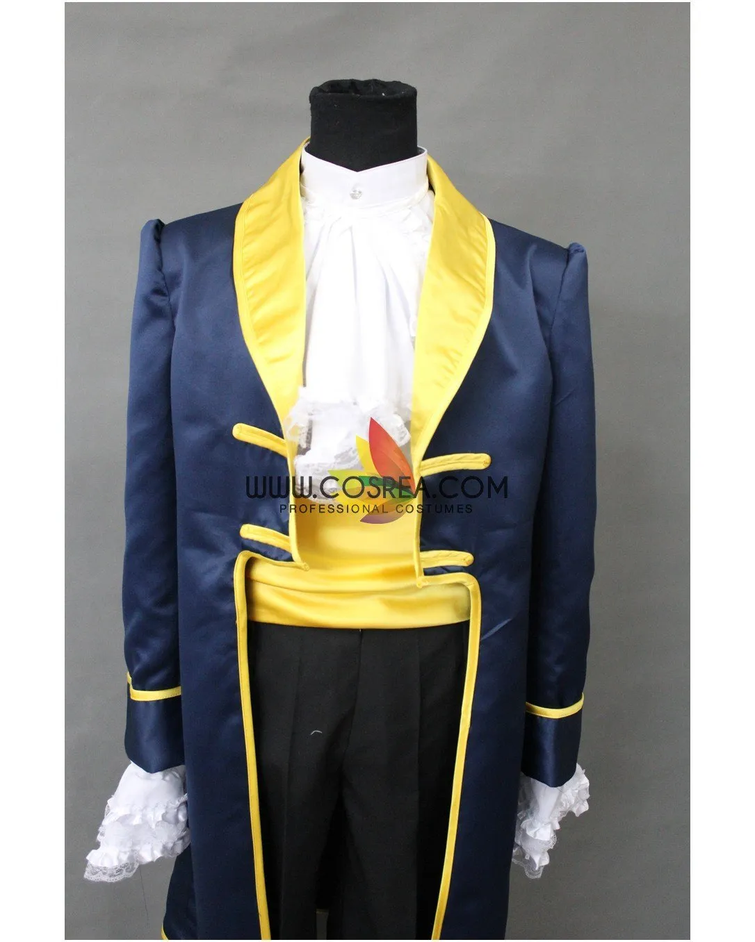 Navy Blue Satin Beauty and Beast Cosplay Costume - Prince Style