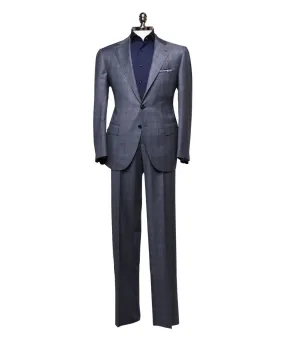 Navy Grey Plaid Suit