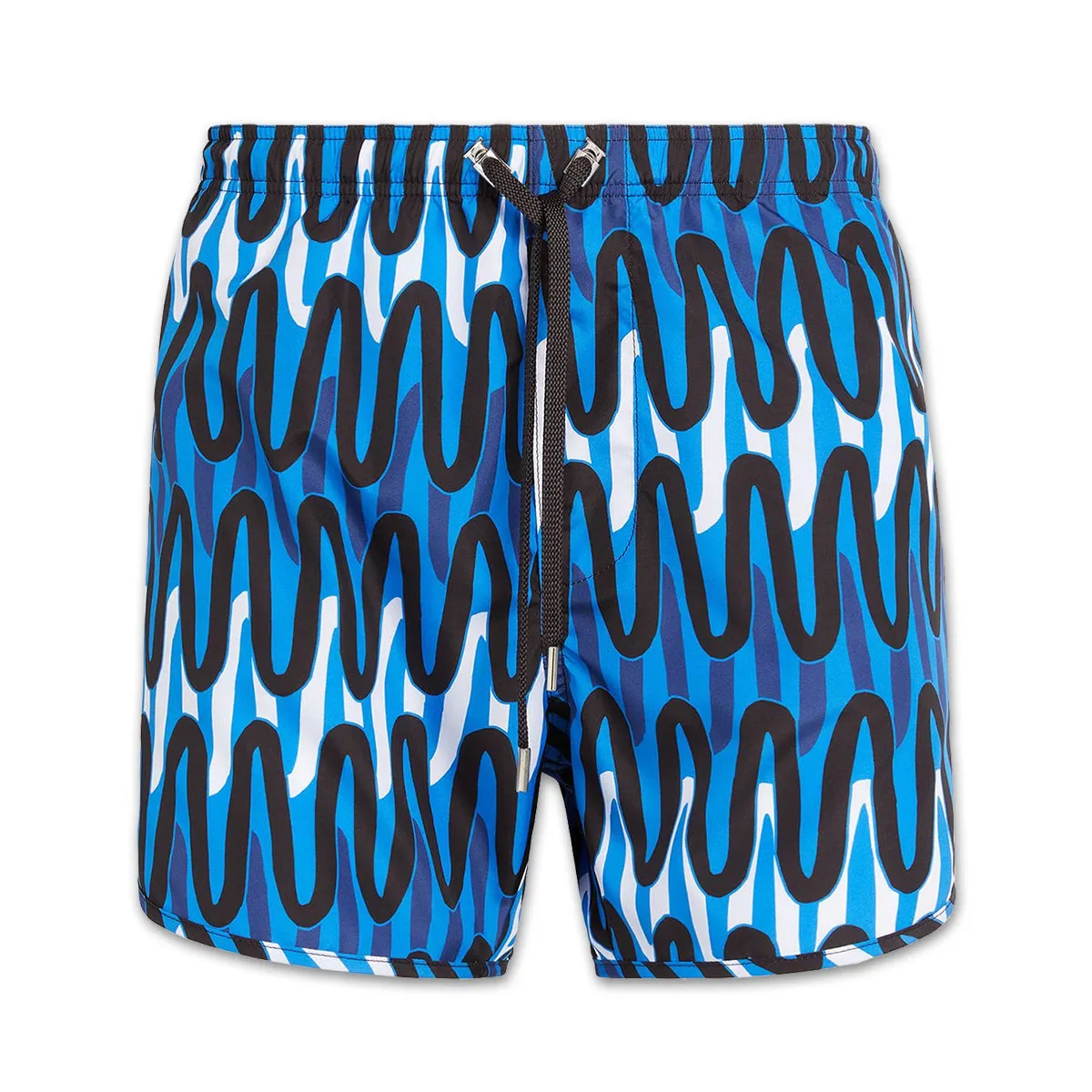 Neil Barrett Blue Scribble Stripes Swim Shorts