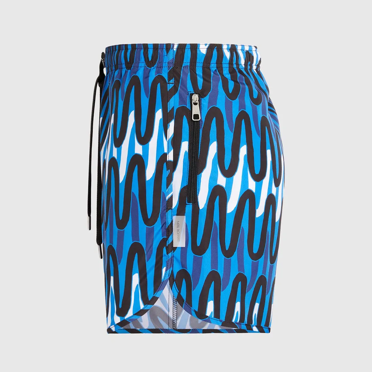 Neil Barrett Blue Scribble Stripes Swim Shorts