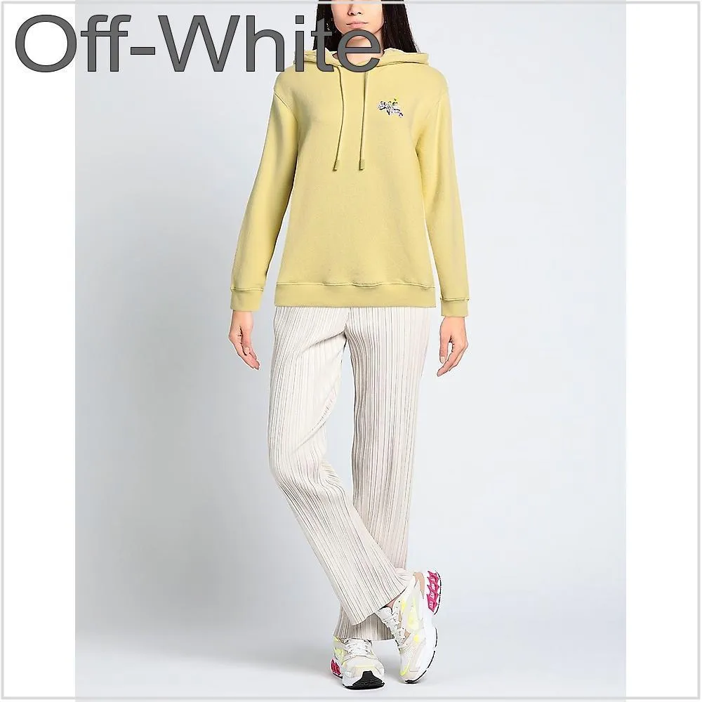 Off-White Long Sleeves Cotton Logo Hoodies & Sweatshirts | Street Style