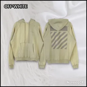 Off-White long sleeves plain cotton oversized logo street style.