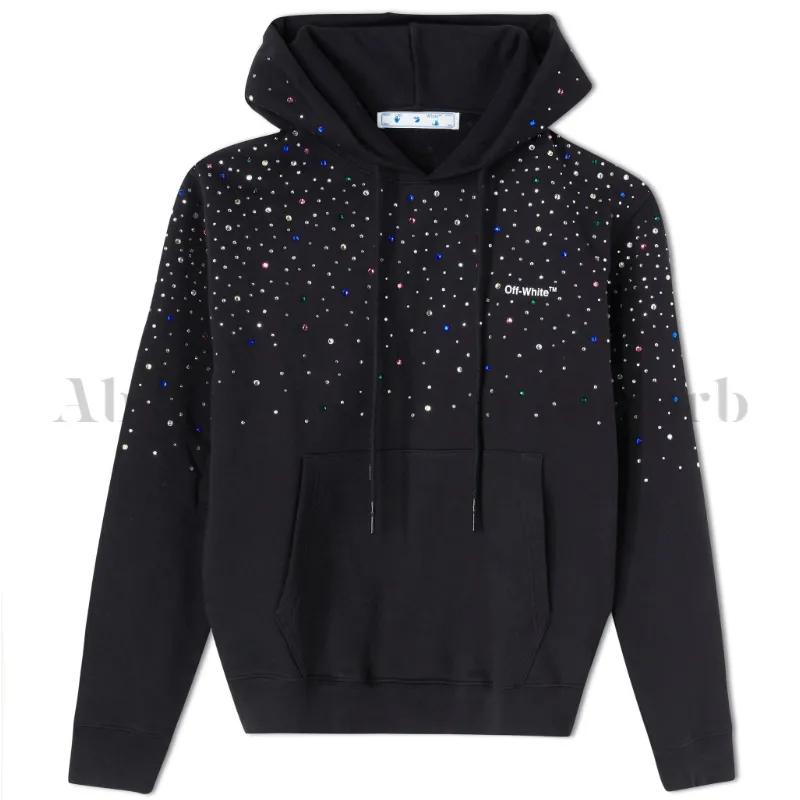 Off-White Street Style Long Sleeves Cotton Jeweled Hoodies