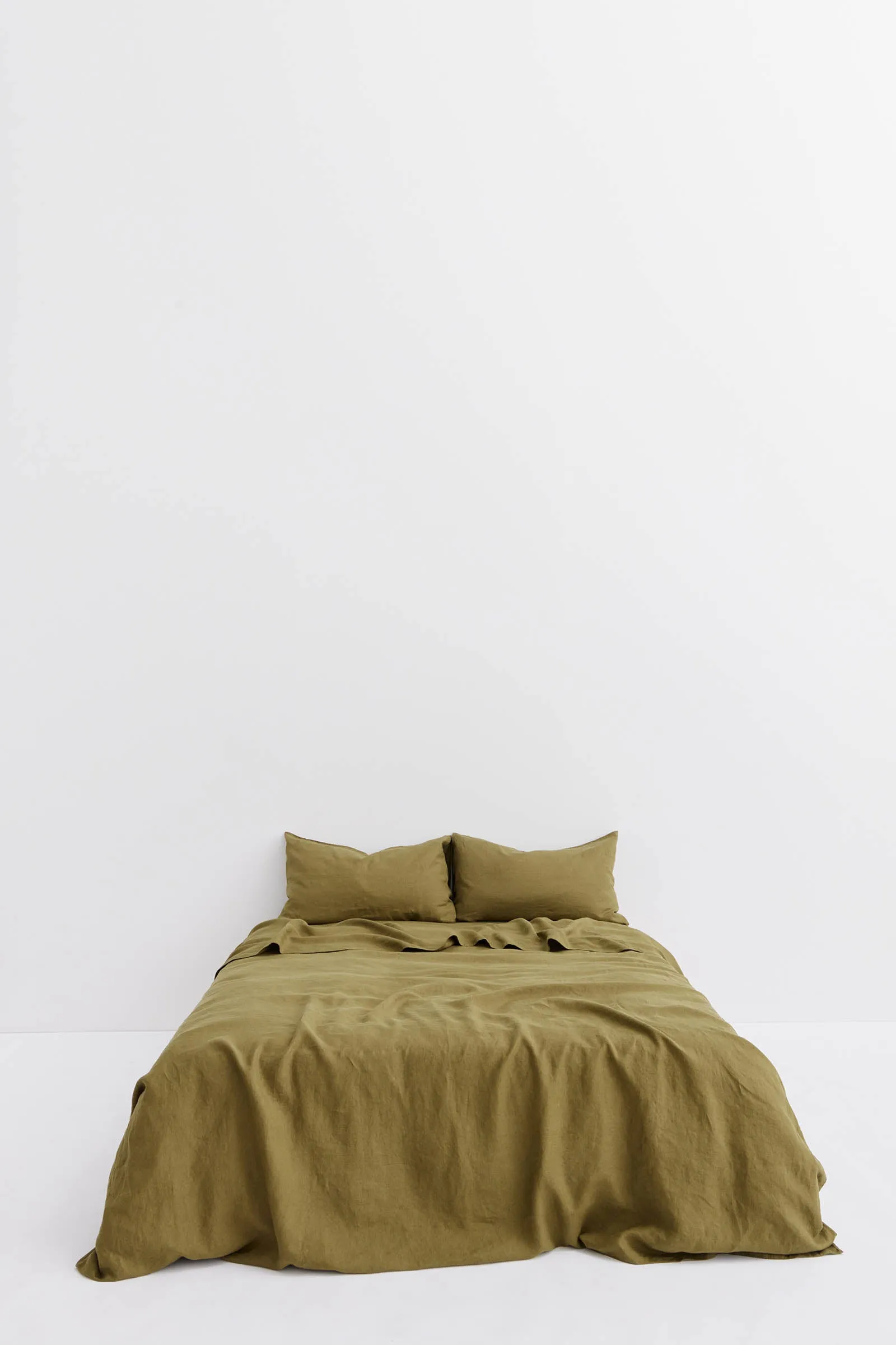 Olive Linen Pillowcases - High Quality Standard Size