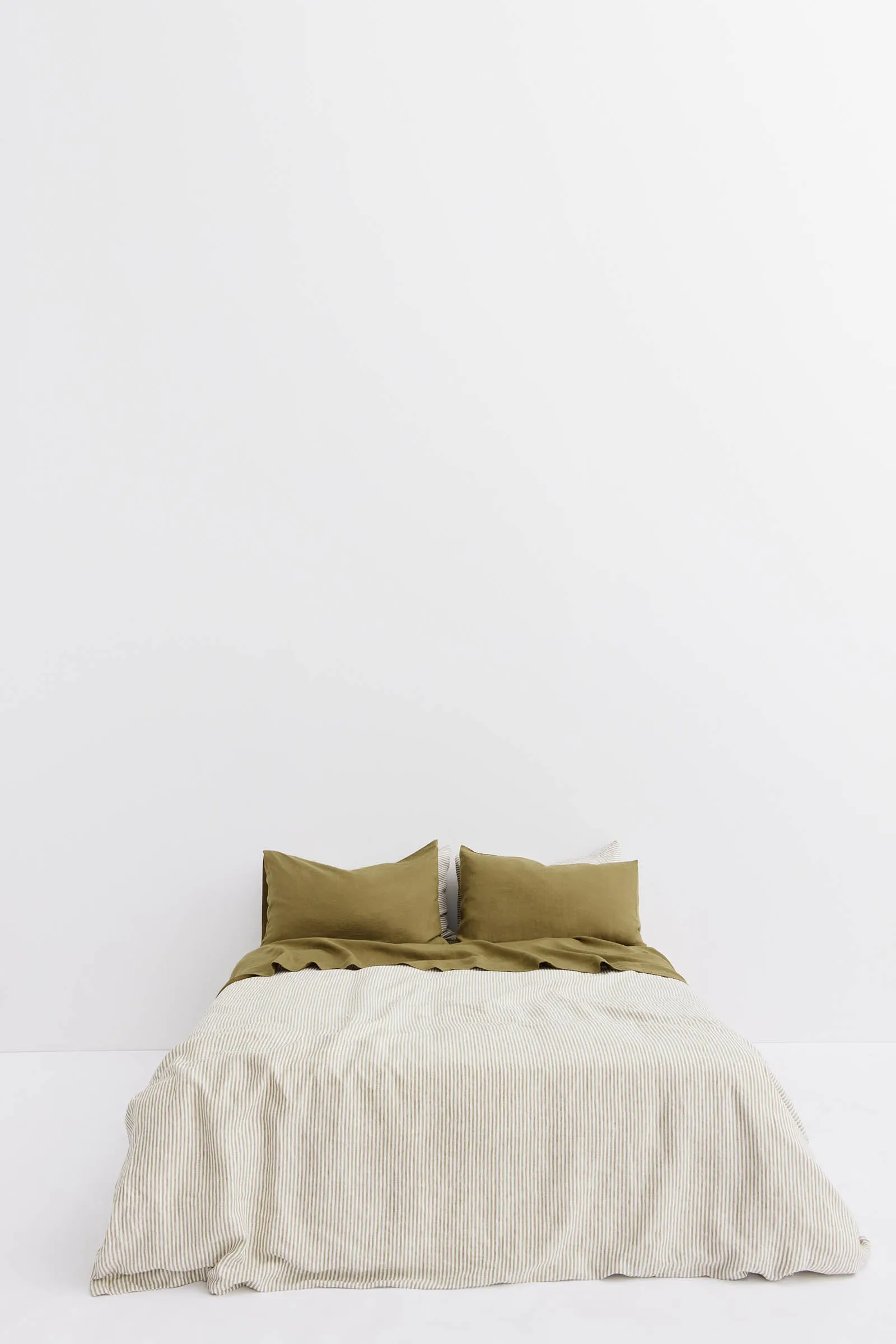 Olive Linen Pillowcases - High Quality Standard Size